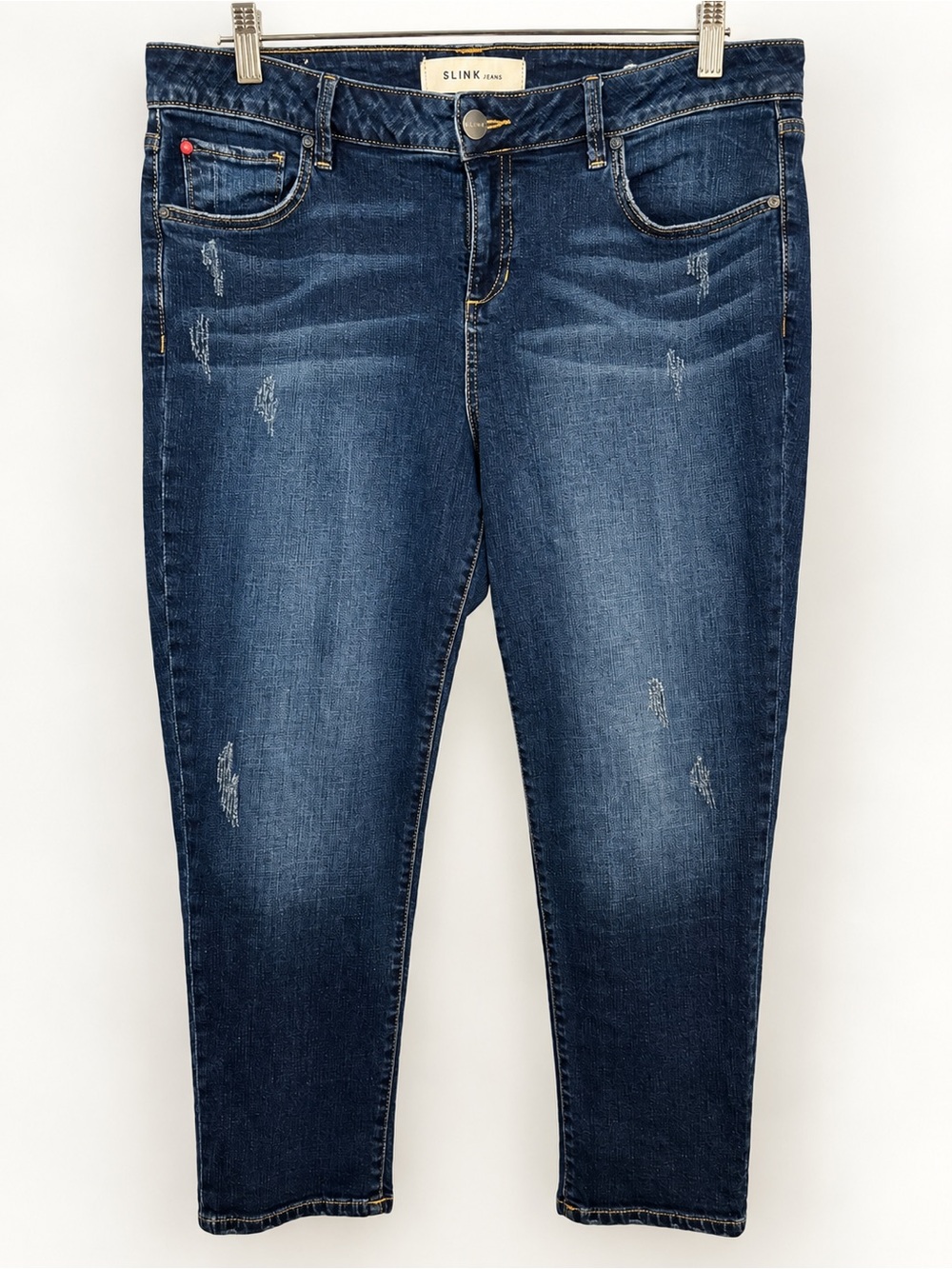 Slink Jeans Curvy Straight Leg Jeans Size 16 Dark Wash Denim EUC